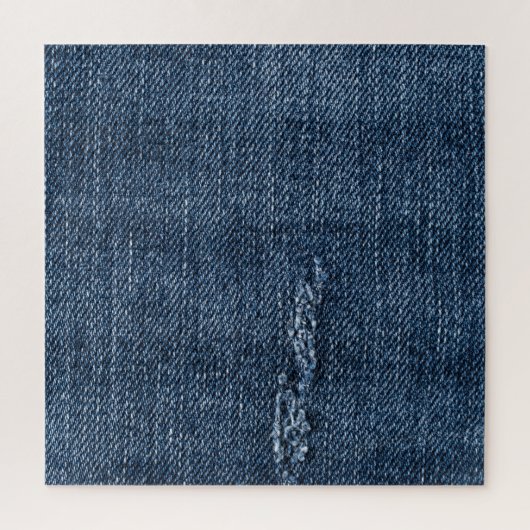 Oude gescheurde denim: jeans textuur. legpuzzel (Verticaal)