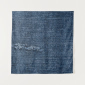Oude gescheurde denim: jeans textuur. wandkleed (Voorkant (horizontaal))