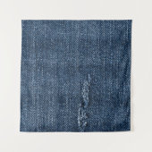 Oude gescheurde denim: jeans textuur. wandkleed (Voorkant)