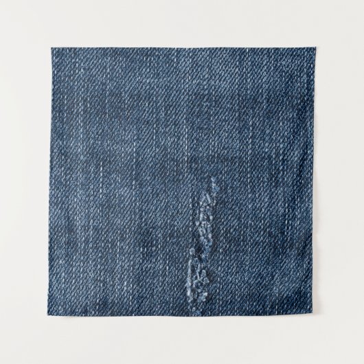 Oude gescheurde denim: jeans textuur. wandkleed (Voorkant)