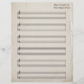 Oude gescheurde pagina Blank Blad Muziek Piano Sta (Voorkant)