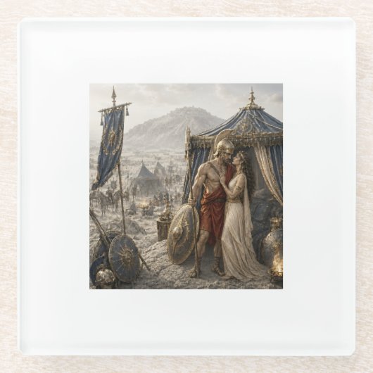 Oude Geschiedenis Glazen Onderzetter (Voorkant)