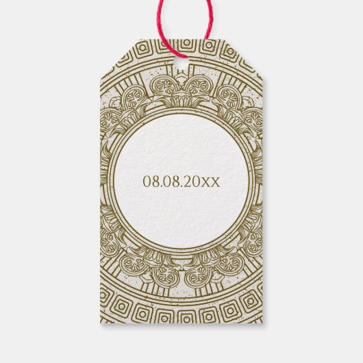 Oude geschiedenis Verjaardagsfeest thema Cadeaulabel (Achterkant)