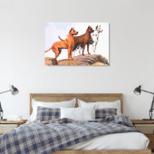 Oude geschilderde Dogues Wrapped Canvas Print (Insitu (Slaapkamer))