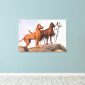 Oude geschilderde Dogues Wrapped Canvas Print (Insitu (Houten vloer))