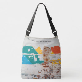 Oude geschilderde muur met graffiti crossbody tas