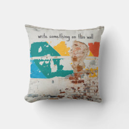 Oude geschilderde muur met graffiti kussen