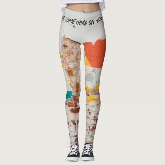 Oude geschilderde muur met graffiti leggings (Voorkant)