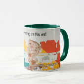 Oude geschilderde muur met graffiti mok (Voorkant rechts)