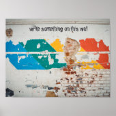 Oude geschilderde muur met graffiti poster (Voorkant)