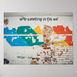 Oude geschilderde muur met graffiti poster