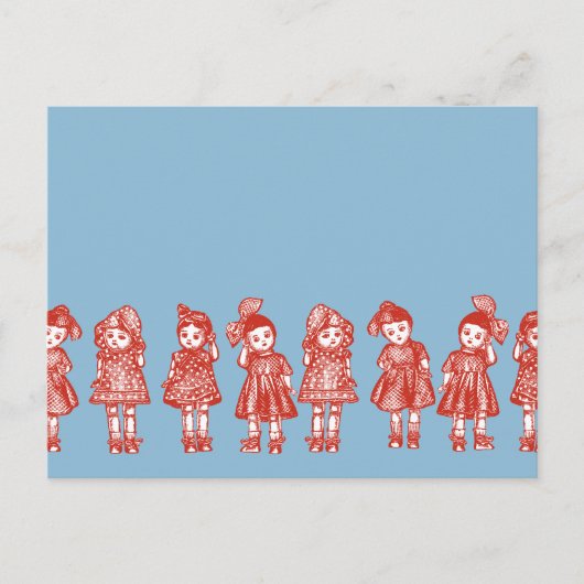 Oude gesmolten dollen briefkaart (Voorkant)