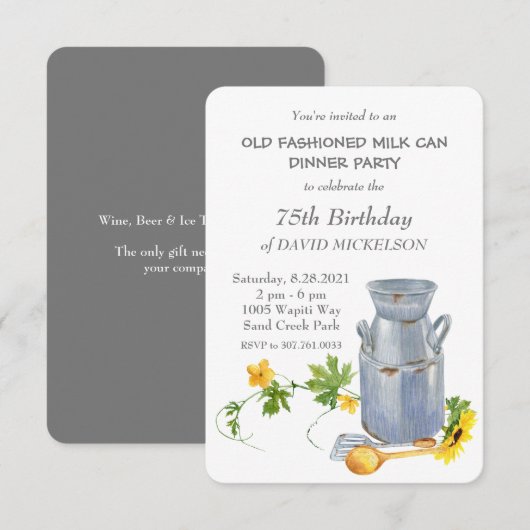 Oude gesmolten melk kan een feest eten aankondiging (Voorkant / Achterkant)