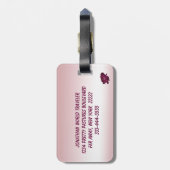 Oude gesmolten Rozen Bagagelabel (Achterkant verticaal)