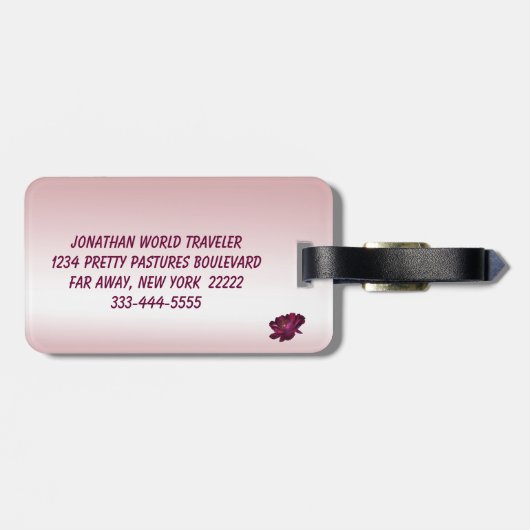 Oude gesmolten Rozen Bagagelabel (Achterkant horizontaal)