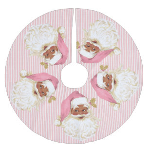 Oude gesmolten Santa Claus Pink Stripe Brushed Bru Kerstboom Rok