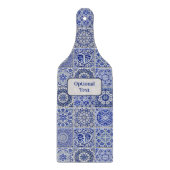 Oude gesmolten Tegels - Blauw en wit - eigen tekst Snijplank (Voorkant)