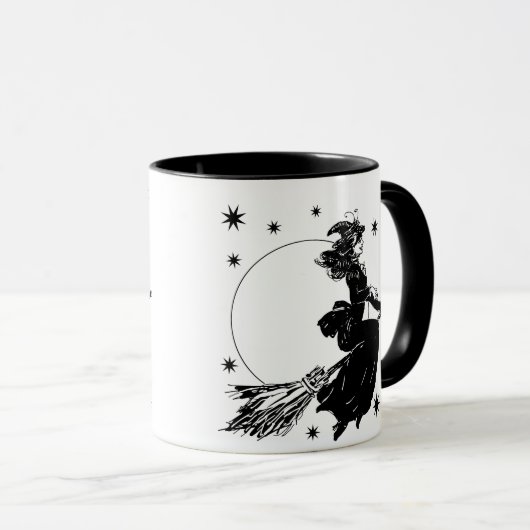 Oude gestekte heks mok (Voorkant rechts)