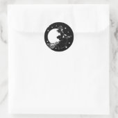 Oude gestekte heks ronde sticker (Tas)