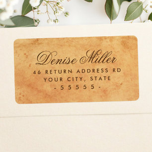 Oude gestempelde vintage papier retouradres etiket
