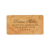 Oude gestempelde vintage papier retouradres etiket (Voorkant)