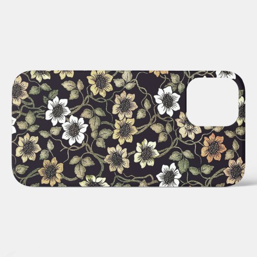 Oude gestructureerde anemoon bloem achtergrond | Case-Mate iPhone case (Achterkant (horizontaal))