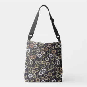Oude gestructureerde anemoon bloem achtergrond crossbody tas
