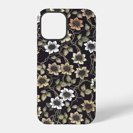 Oude gestructureerde anemoon bloem achtergrond | iPhone hoesje (Achterkant)