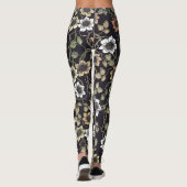 Oude gestructureerde anemoon bloem achtergrond | leggings (Achterkant)