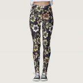 Oude gestructureerde anemoon bloem achtergrond | leggings (Voorkant)