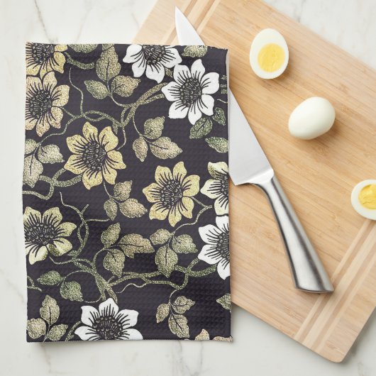 Oude gestructureerde anemoon bloem achtergrond | theedoek (Quarter Fold)