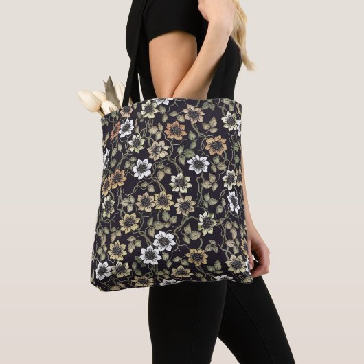 Oude gestructureerde anemoon bloem achtergrond | tote bag (Dichtbij)