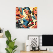 Oude Getatoeëerde Pin-up Poster (Thuiskantoor)