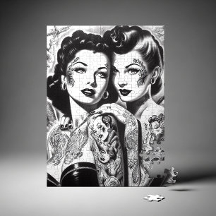 Oude Getatoeëerde Pin-ups Legpuzzel
