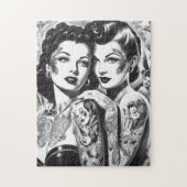 Oude Getatoeëerde Pin-ups Legpuzzel (Verticaal)