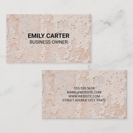 Oude getextureerde muur visitekaartje (Voorkant / Achterkant)