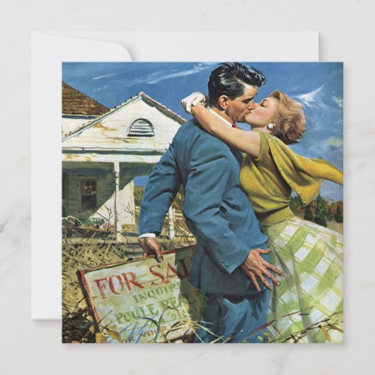 Oude Getrouwden, Uitnodiging Voor Een Housewarming (Voorkant)