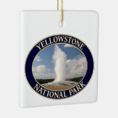 Oude getrouwe Geyser in Yellowstone National Park Keramisch Ornament (Rechts)