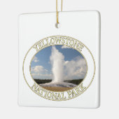 Oude getrouwe Geyser in Yellowstone National Park Keramisch Ornament (Links)