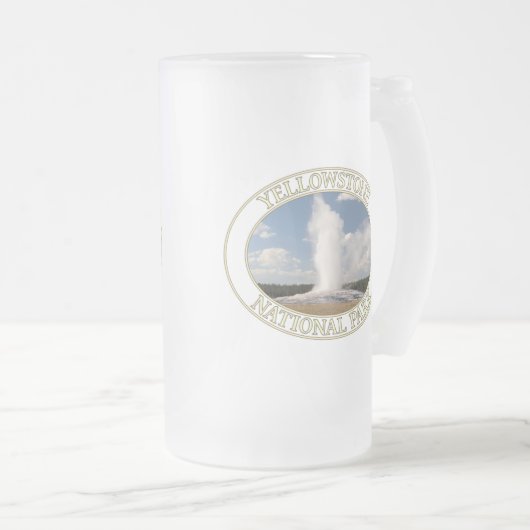 Oude getrouwe Geyser in Yellowstone National Park Matglas Bierpul (Voorkant rechts)