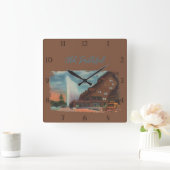 Oude getrouwe Yellowstone Custom Square Wall klok (Huis)