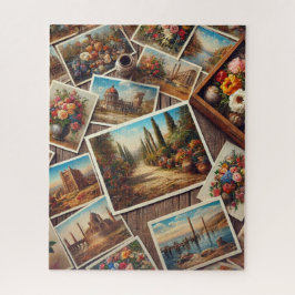 Oude Gevarieerde Ansichtkaarten Legpuzzel