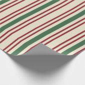 Oude, gevesdroogde, gestreept kerstpapier cadeaupapier (Hoek)