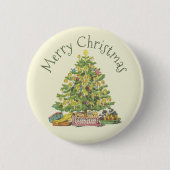 Oude gevesdroogde kerstboom-Button Ronde Button 5,7 Cm (Voorkant)