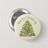 Oude gevesdroogde kerstboom-Button Ronde Button 5,7 Cm (Voorkant /achterkant)