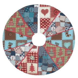 Oude gevesdroogde landpatronen kerstboom rok