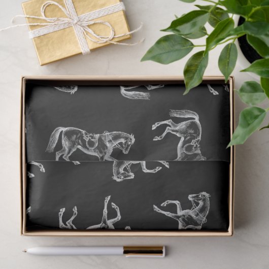 Oude gevesdroogde paarden printpatroon Boerderij Tissuepapier (Geschenk)