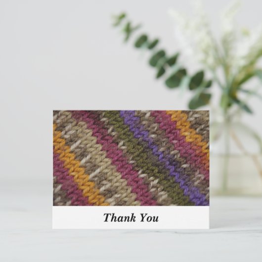 Oude gevierde gebreide Sweater Pattern "Dank u wel Briefkaart (Staand voorkant)