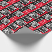 Oude, gevierde kerstzwarte en witte foto's cadeaupapier (Hoek)