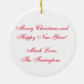 Oude gevierde Skating Santa Claus gepersonaliseerd Keramisch Ornament (Achterkant)